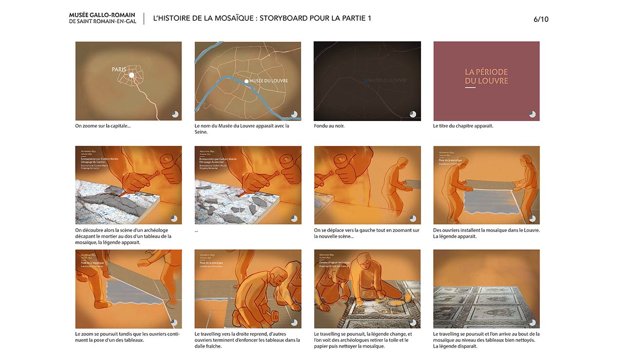 extrait du storyboard du film la mosaïque des saisons